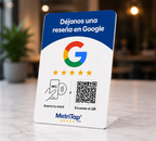 Expositor Inteligente de Reseñas de Google (NFC + QR), "Más reseñas, más clientes", Pago Único y Envío Gratis.
